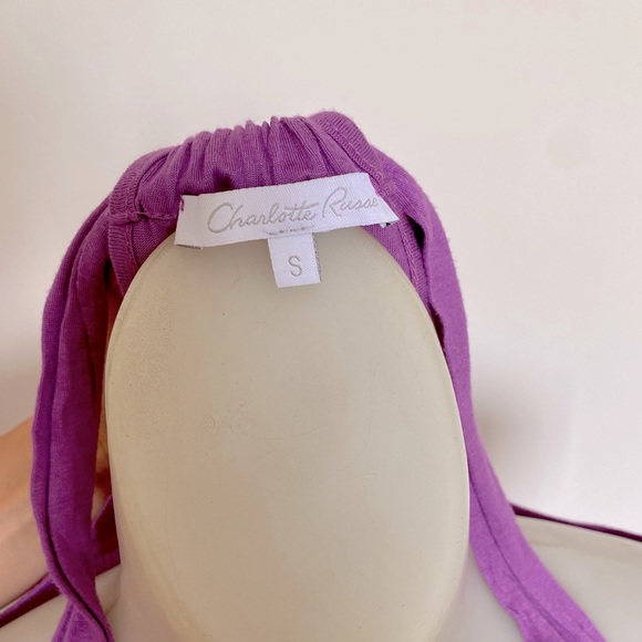 Charlotte Russe Purple Tank Top with Flower Details Size Small - Picture 5 of 6